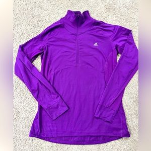 Adidas quarter zip shirt pullover purple dry fit EUC
